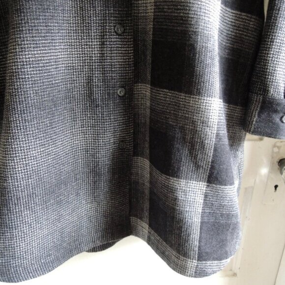 Pendleton Black & Gray 100% Wool Mixed Plaid Duster Topper XS - Picture 4 of 10